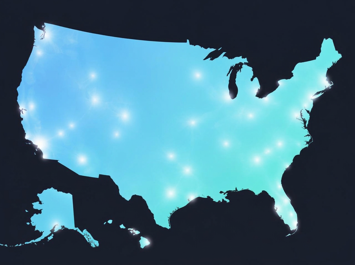 Illustration representing Nexoria Wireless coverage across the United States